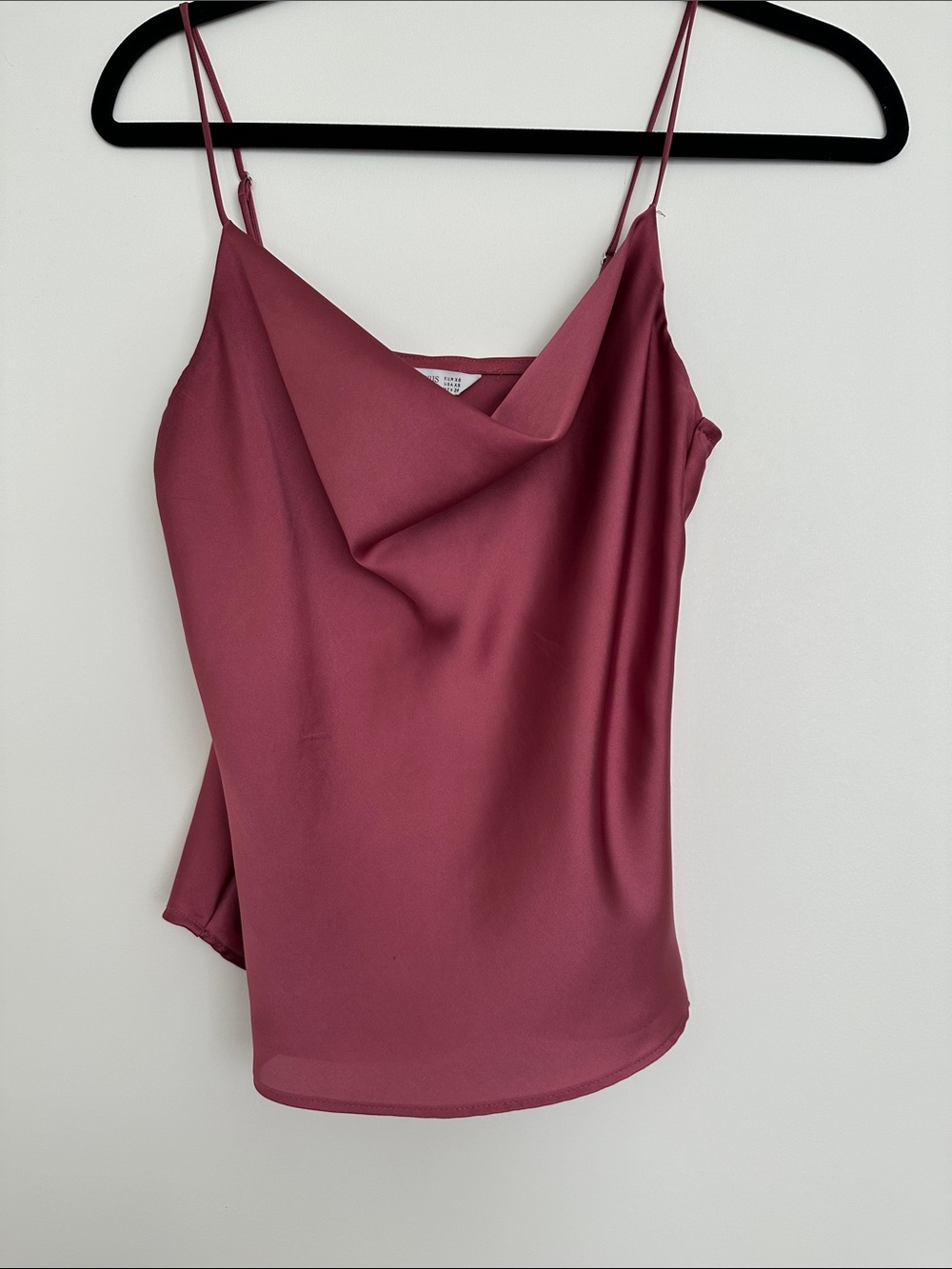 stradivarius Rose-Mauve Satin Cowl Neck Camisole